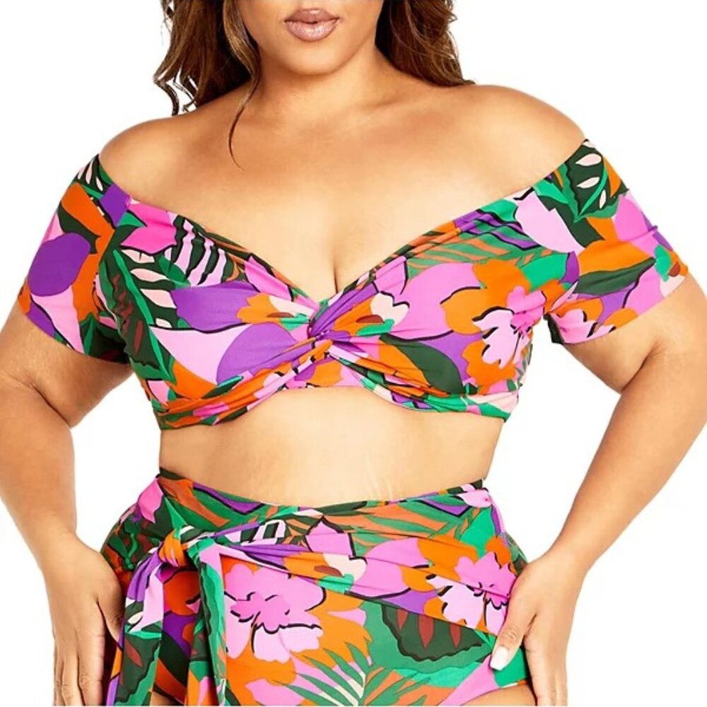 ISO - CITY CHIC Plus Size Sicilia Underwire Print Bikini Top 18 20 22